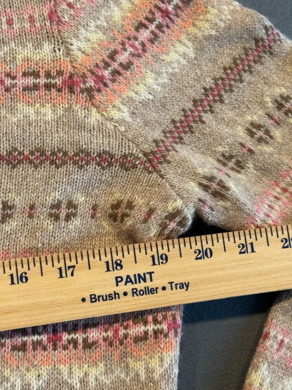American Eagle Women’s XL Fair Isle Angora Wool Cashmere Sweater Y2K - Picture 5 of 8